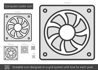 Image showing Computer cooler line icon.