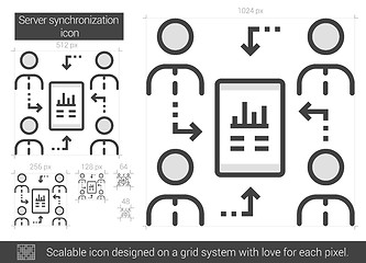 Image showing Server synchronization line icon.