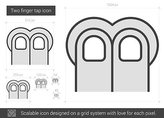 Image showing Two-finger tap line icon.