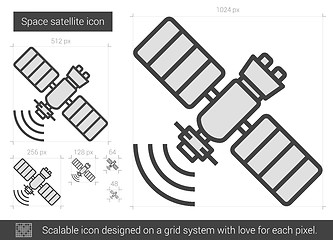 Image showing Space satellite line icon.