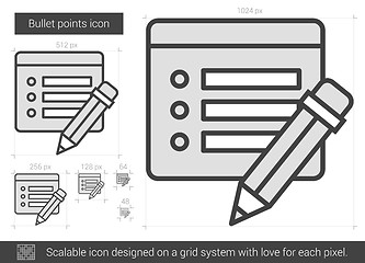 Image showing Bullet points line icon.