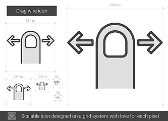 Image showing Drag wire line icon.