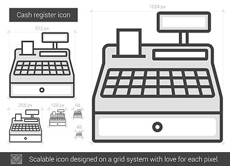 Image showing Cash register line icon.