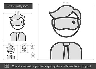 Image showing Virtual reality line icon.