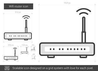 Image showing Wifi router line icon.