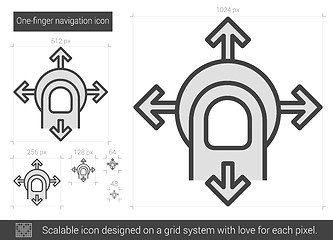 Image showing One-finger navigation line icon.