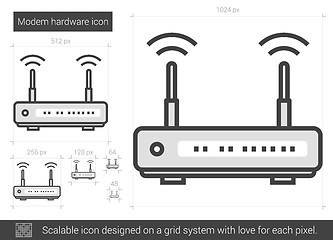 Image showing Modem hardware line icon.