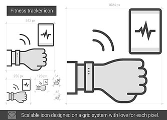 Image showing Fitness tracker line icon.