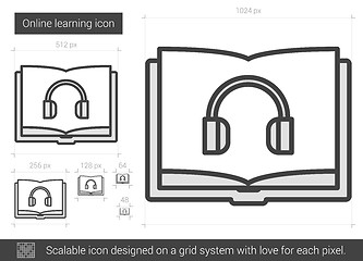 Image showing Online learning line icon.