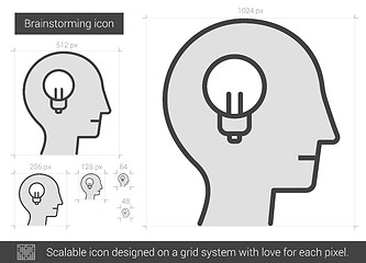 Image showing Brainstorming line icon.