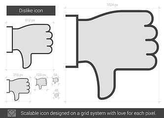 Image showing Dislike line icon.