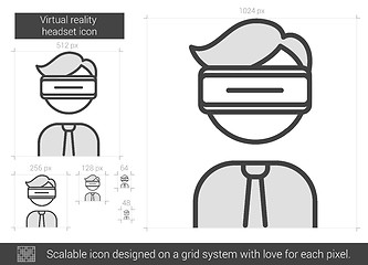 Image showing Virtual reality headset line icon.