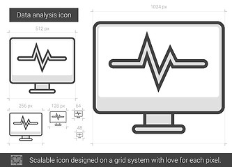 Image showing Data analysis line icon.
