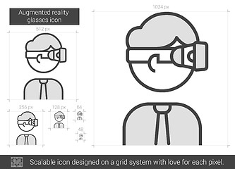 Image showing Augmented reality glasses line icon.