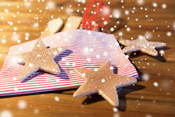 Image showing close up of gingerbread and baking kitchenware set