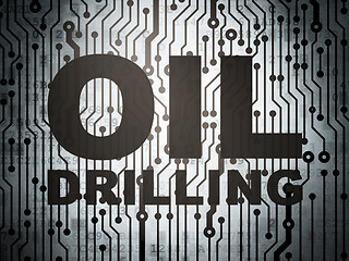 Image showing Manufacuring concept: circuit board with Oil Drilling