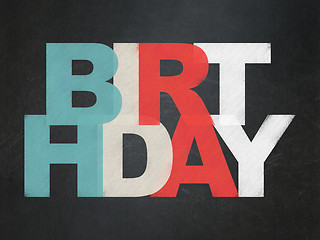 Image showing Holiday concept: Birthday on School board background