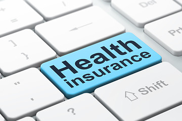 Image showing Insurance concept: Health Insurance on computer keyboard background