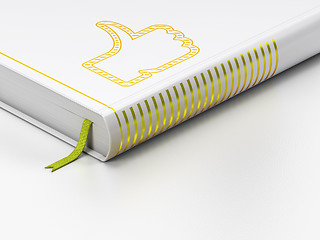 Image showing Social network concept: closed book, Thumb Up on white background