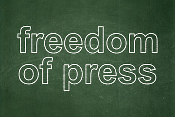 Image showing Politics concept: Freedom Of Press on chalkboard background