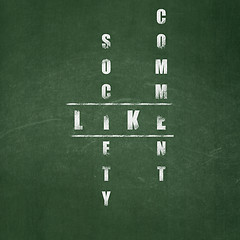 Image showing Social media concept: Like in Crossword Puzzle