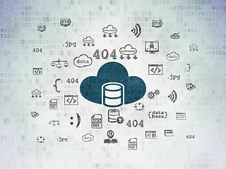 Image showing Software concept: Database With Cloud on Digital Data Paper background