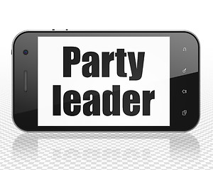 Image showing Politics concept: Smartphone with Party Leader on display