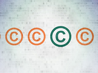 Image showing Law concept: copyright icon on Digital Data Paper background