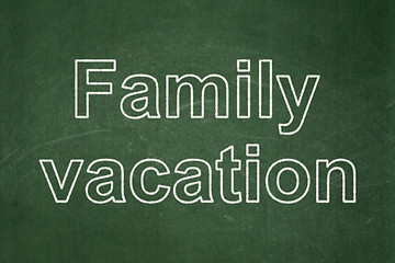Image showing Travel concept: Family Vacation on chalkboard background