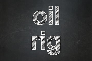 Image showing Manufacuring concept: Oil Rig on chalkboard background