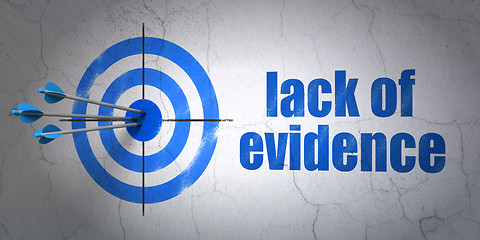 Image showing Law concept: target and Lack Of Evidence on wall background