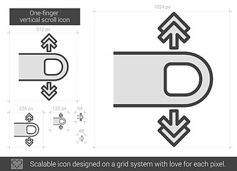 Image showing One-finger vertical scroll line icon.