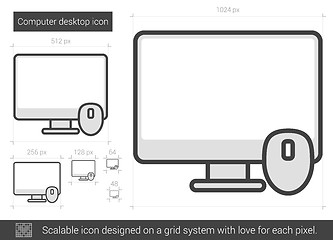 Image showing Computer desktop line icon.