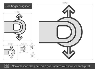 Image showing One-finger drag line icon.