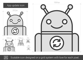 Image showing App update line icon.