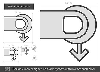 Image showing Move cursor line icon.