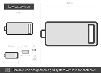 Image showing Low battery line icon.