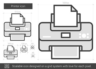 Image showing Printer line icon.