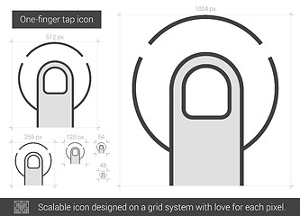 Image showing One-finger tap line icon.