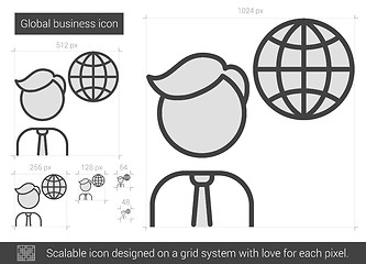 Image showing Global business line icon.