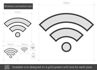 Image showing Wireless connection line icon.