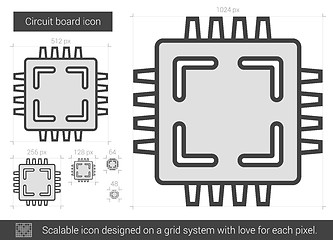 Image showing Circuit board line icon.