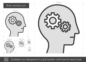 Image showing Brain activity line icon.