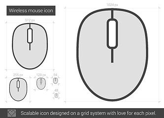 Image showing Wireless mouse line icon.