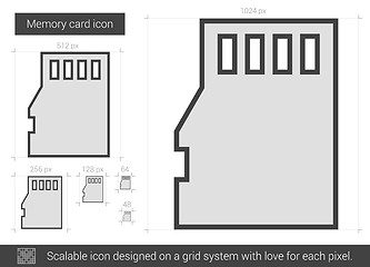 Image showing Memory card line icon.