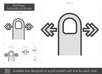 Image showing One-finger horizontal scroll line icon.