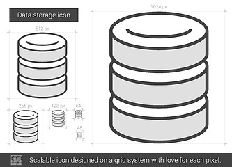 Image showing Data storage line icon.