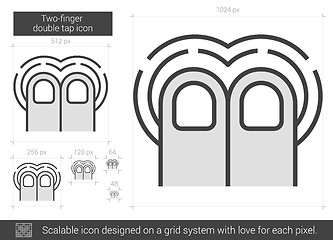 Image showing Two-finger double tap line icon.