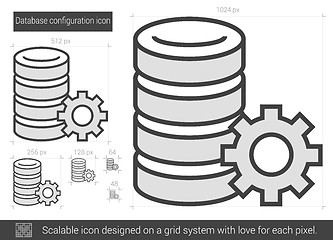 Image showing Database configuration line icon.