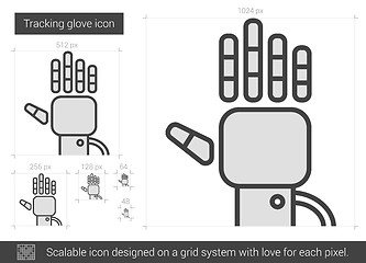 Image showing Tracking glove line icon.